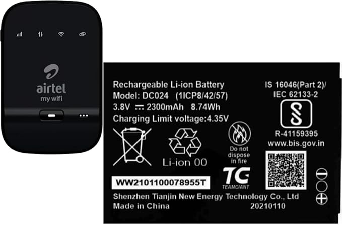 High Quality Original "H12348" 2300mAh Battery Compatible for JIO FI2 M2 M2S Hotspot, Airtel Wifi Hotspot *OK TESTED**QC PASSED*