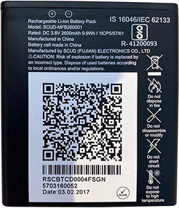 High Quality Original "SCUD-MFB260001" Battery Compatible for JIO FI3 (JMR540, JMR541) JIO FI4 (JMR1140), JMR550, JMR520 *2600mAh Battery**OK TESTED**QC PASSED*