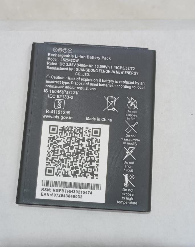 High Quality Original "LS2542QW" 3400mAh Battery Compatible for LYF JioPhone Next, JioNxt LS2542QW *OK TESTED**QC PASSED*