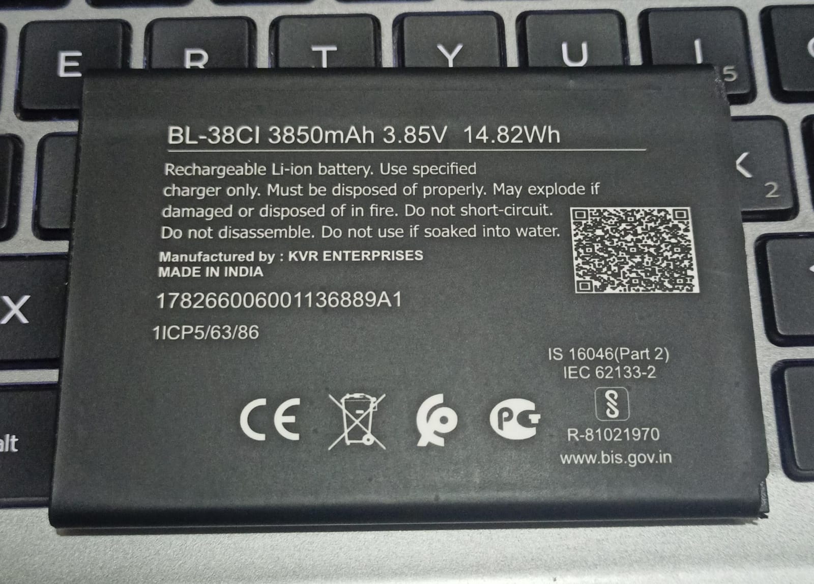High Quality Original "BL-38CI" Mobile Battery Compatible for Nokia C12 Pro '3850 mAh' *OK TESTED**QC PASSED*