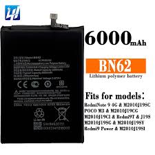 High Quality Original "BN62" Mobile Battery Compatible for Poco M3, Redmi Note 9 4G, Redmi 9 Power with 6000mAh Battery Capacity and Replacement Warranty ** *QC PASSED**OK TESTED*
