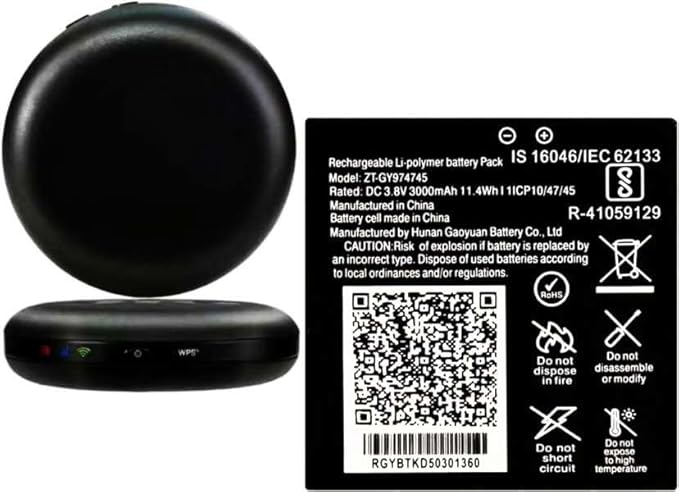 High Quality Original "ZT-GY974745" Battery Compatible for JIO FI6 JMR 1040, JMR 815, FI6 , JIO Wifi Hotspot battery 3000mAh *OK TESTED**QC PASSED*