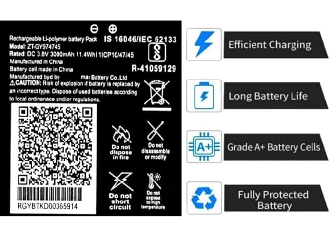 High Quality Original "ZT-GY974745" Battery Compatible for JIO FI6 JMR 1040, JMR 815, FI6 , JIO Wifi Hotspot battery 3000mAh *OK TESTED**QC PASSED*