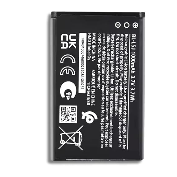 High Quality Original "BL-L5J" 1000mAh Battery Compatible for Nokia 110 DS (2023) (Dual Sim) with Replacement Warranty **1000 mAh** *QC PASSED**OK TESTED*