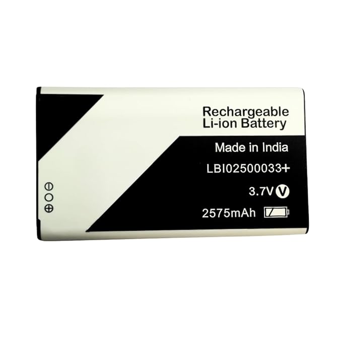 High Quality Original "LBI02500033+" 2575 mAh Battery Compatible for Lava A7 Torch, Lava Gem (2025), Gem Power, Lava A3 Power * 2575mAh* with Replacement Warranty **QC PASSED**OK TESTED*