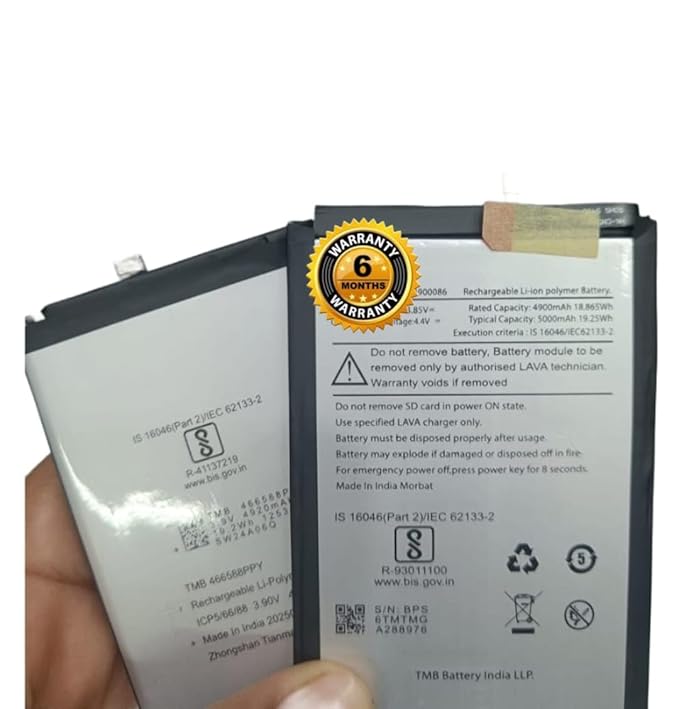 High Quality Original "LBP14900086" Mobile Battery Compatible for Lava Yuva 2(Model Number LZX411) with 5000mAh Capacity and Replacement Warranty ** *QC PASSED**OK TESTED*