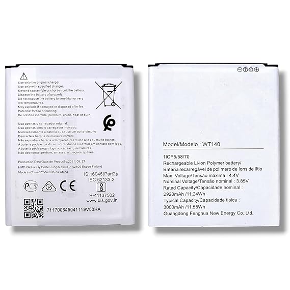 High Quality Original "WT140" Mobile Battery Compatible for Nokia C01 Plus (TA-1383, TA-1387, TA-1391) with Replacement Warranty *3000mAh* *OK TESTED**QC PASSED*